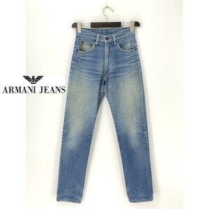 A9867/ビンテージ 90s 訳あり 春夏 ARMANI JEANS アルマーニジーンズ スレ加工 テーパード デニム パンツ S程 30 L34 インディゴ メンズ