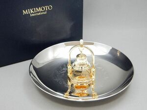 良品! MIKIMOTO ミキモト 2000年限定 パール付 ベル ジュエリートレイ /アクセサリー トレー/小物入れ 【7959y1】