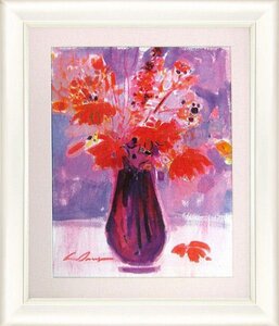 ◎JAPIZUA『青柄の花瓶と花束』複製画★静物画【新品】