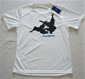 ミズノ　MIZUNO　QUICKDRY　トレーニング&カジュアル用高機能プリントTシャツ　白色/柔道絵柄　サイズ XL　通気/吸汗速乾機能　定価4,070円