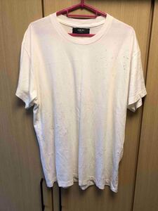 正規 17SS AMIRI アミリ Shotgun ショットガン加工 Tシャツ カットソー 白 XS RN 150712