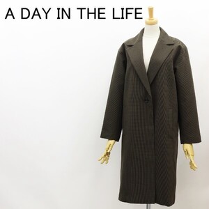 ◆A DAY IN THE LIFE UNITED ARROWS ユナイテッドアローズ ストレッチ チェック柄 チェスター コート 38