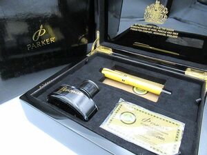 ☆未使用 PARKER パーカー デュオフォールド 限定品 マンダリンイエロー クロワゾネ ペン先18K 750 ソリッゾゴールド M 万年筆 インク付☆