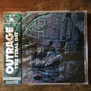 【国内盤CD帯付き】アウトレイジ　ザ・ファイナル・デイ　OUTRAGE THR FINAL DAY 1991年国内初版　ステッカー付　管理番号J