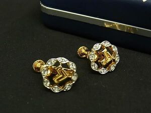 ■美品■ MARIO VALENTINO マリオ ヴァレンティノ ヴィンテージ ネジ式 イヤリング アクセサリー レディース ゴールド系 DF8736