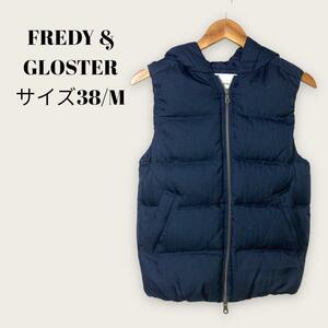 フレディ&グロスター　ダウンベスト 黒 38/Mサイズ　フード付　FREDY&GLOSTER　