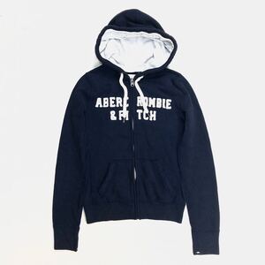 【人気】Abercrombie&Fitch アバクロ スウェットパーカー 女性用 レディース XSサイズ ネイビー Z-186