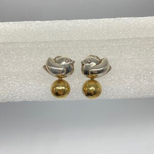 1円〜 12F 750刻印 ピアス 総重量5g 金 18K ゴールド GOLD アクセサリー 両耳揃い 鳥モチーフ レディース ラグジュアリー 華やか 195