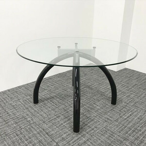 丸テーブル ガラス天板 スパイダーテーブル Knoll ノール 中古 TR-869861B