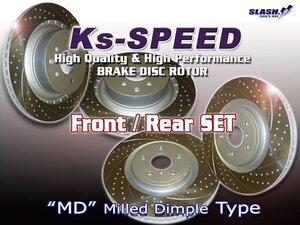 Ks-SPEED[ディンプル+スリット] 前後set：MD9363+MD9142 レクサス GS450h GWL10 F SPORT 2012/03～ Front1PIECE/356x30/Rr310x18