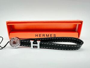 【美品未使用】HERMES エルメス　ストラップ　携帯ストラップ　キーストラップ　Hロゴ　アクセサリー　革ベルト ベルト 