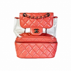 CHANEL シャネル マトラッセ レザー バックパック・リュック ピンク K-6287