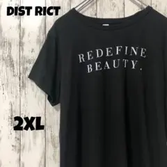 DIST RICT アメリカ古着 ビッグプリント ブラック Tシャツ XLメンズ