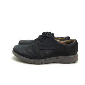 k■【23.5cm】クラークス/Clarks ウイングチップ ヌバックレザーシューズ/コンフォート/濃灰色/LADIES■140【中古】