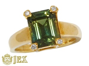 Green Sapphire K18グリーンサファイヤ リング 新品 NO.47312-B