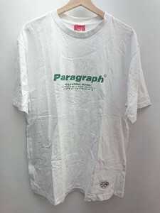 ◇ ◎　●美品● Paragraph パラグラフ ロゴ バックプリント クルーネック 半袖 Tシャツ サイズ2 ホワイト メンズ E 1405140007404