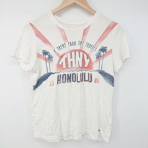 ◇ TOMMY HILFIGER トミーヒルフィガー HONOLULU 半袖 Tシャツ カットソー サイズS ホワイト レッド ネイビー系 メンズ P