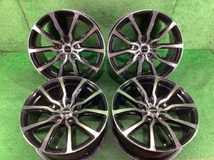 ガリ無し MID EURO Speed 18インチ ホイール4本 ブラッククリア 18×8J +42 PCD114.3 73mm 5H ANH20 ヴェルファイア外し スタッドレスにも