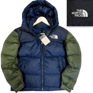 新品◆THE NORTH FACE◆NUPTSE ヌプシ ハイブリッド RDSグースダウン フーディー ダウンジャケット XL 紺/緑◆ノースフェイス◆J3062