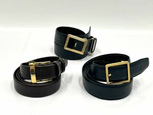 【た-6-51】 60 格安 100円スタート LOEWE Dior YSL 有名ブランド ベルト　3点まとめ 中古品 メンズ レディース