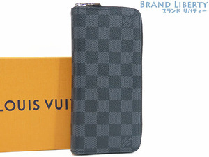 ほぼ新品 ルイヴィトン LOUIS VUITTON ダミエグラフィット ジッピーウォレット ヴェルティカル ラウンドファスナー長財布 ブラック N63095