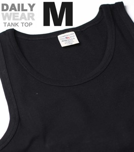 AVIREX アヴィレックス RIB TANK TOP ブラック Mサイズ / DAILY リブ タンクトップ / デイリーウェア 新品 アビレックス 黒 BLACK