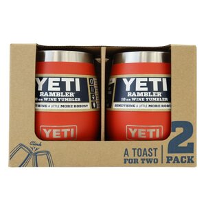 121407k4 展示未使用品 YETI イエティ RAMBLER 10オンス ワインタンブラー 2個セット キャニオンレッド アウトドア キャンプ用品