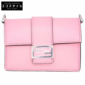 新品未使用 FENDI フェンディ 7M0311 AF2H F11CW フラット バゲット マイクロ ショルダーバッグ ピンク レディース