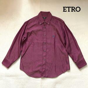 エトロ　ETRO　長袖シャツ　ボルドー　44（L相当）　ロゴマーク有り