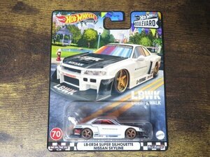 ◇214 HOT WHEELS PREMIUM LB-ER34 SUPER SILHOUETTE NISSAN SKYLINE BOULEVARD 70 ホットウィール