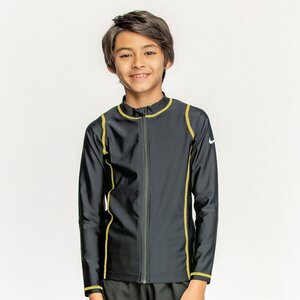 1610335-NIKE/ジュニア BOYS ロングスリーブ フルジップ ハイドロガード 長袖 ラッシュガード 子供