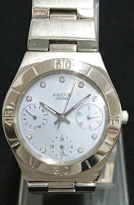 稼働品!!実用的な日付曜日表示付き♪ CITIZEN/シチズン WICCA/ウィッカ レディース ウォッチ USED品 6329-L20107＊