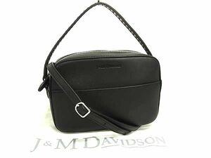 1円 ■極美品■ J&M DAVIDSON ジェイアンドエムデヴィッドソン レザー 2WAY ハンドバッグ ショルダーバッグ レディース ブラック系 FF3338