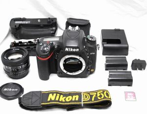 【良品・豪華セット】Nikon ニコン D750 AF NIKKOR 50mm f/1.4 D MB-D16