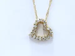 K18　ダイヤモンド　0.19ct　ハート　ネックレス　ジュエリー　現状品