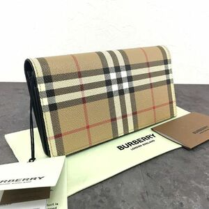 ☆送料無料☆ 未使用品 BURBERRY 長財布 ヴィンテージチェック ベージュ タグ付き 縦型 534