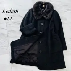 新品同様 Leilian 13+ ロングコート フォックスファー 2way LL