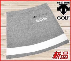 【国内正規品】77%OFF◆デサントゴルフスカートDESCENTE GOLF◆定価:20,900円◆台形フレアニットスカート◆グレーL