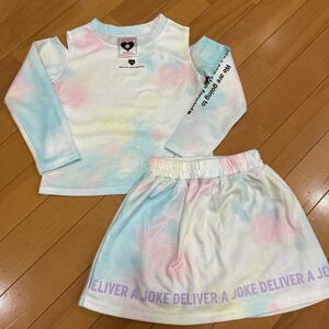 5 6 女の子 120 長袖Tシャツ インナーパンツ付きスカート 上下セット