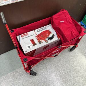 A141 Coleman アウトドアワゴン カバー付 箱付 折り畳み 耐荷重 約 100kg キャリーカート キャリーワゴン コールマン キャンプ 現状品 BARR