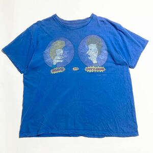 BEAVIS and BUTT-HEAD ☆ アメコミ プリント Tシャツ ブルー 青 M アメカジ ストリート 古着 人気 ビーバス バットヘッド■SAP452