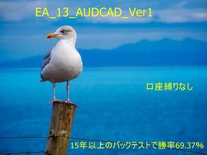 EA_13_AUDCAD_Ver1　MT4資産運用(放置型EA)不労所得 老後のお小遣い　副業　口座縛り、両建て、ナンピ ン無し