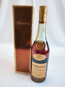 Hennessy COGNAC 未開栓 元箱付き 古酒 ヘネシー コニャック France 当時物 コレクション 昭和レトロ アンティーク ゴールドキャップ(1125)