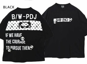 B/W-PDJ RELAXシリーズ モノグラムルーズシルエットTシャツ◆PANDIESTA JAPAN ブラックMサイズ 523882 パンディエスタジャパン パンダ