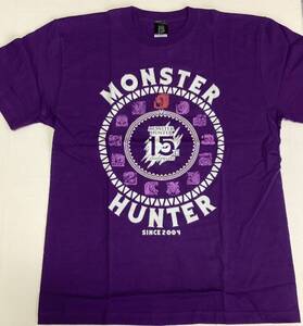 Monster Hunter◎モンスターハンターの15周年限定Tシャツ◎パープル色◎Ｌサイズ●長期保管・デッドストック・未着用品◇モンハン