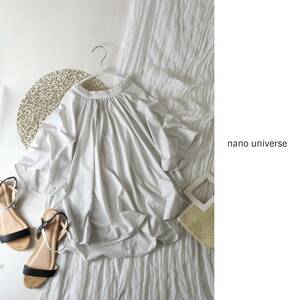 1.2万☆ナノ ユニバース nano universe☆洗える ギャザースリーブプルオーバー 36サイズ☆A-O 2272