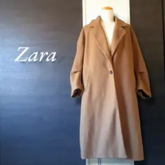 ZARA ロングチェスターコート サテン L 大きいサイズ ゆるだほ