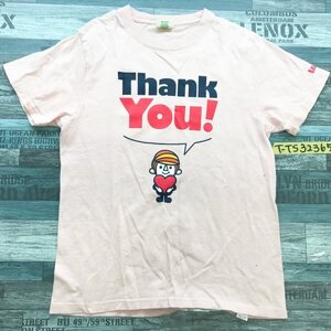 Laundry ランドリー レディース USA製 両面プリント コットン 半袖Tシャツ S ピンク