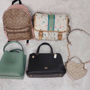 【COACH コーチ】まとめ5点 ショルダー リュック バッグパック モリー マルチカラー シグネチャー PVC ハート チェーン 2way 美品あり