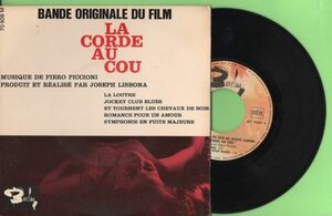 0( =^・_・^)=〇☆仏盤オリジナルEP★La Corde Au Cou★ピエロ・ピッチオーニ★Piero Piccioni★Barclay 70 809★☆